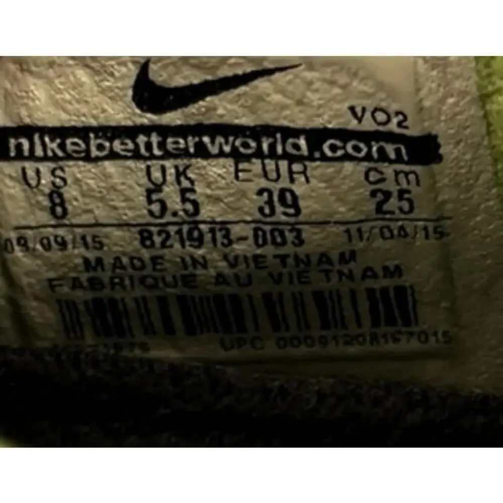 Nike Metcon 2 Flyknit Womens 7.5 Running Shoe 821913-003 Platinum Green Blue